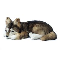 Dorimytrader realistic animal husky plush toy stuffed soft s...