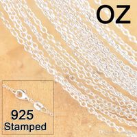 1mm 925 Sterling Silver Chains Jewelry DIY Fashion Women Womens Rolo Link Chain Staints مع Classster Clasps 925 Stamp 16 18-30 Inches