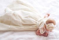 2017 Nyaste Första Communion Dresses Appliques Lace Tulle Cap Sleeves Elfenben Vit Nyfödd Barn Spädbarn Toddler Dopdopdräkt.
