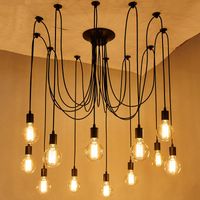 DIY Classic Style Spider Pendant Lamp Hängande hänglampor Lampor Edison Bulb för vardagsrum Matsalarmaturer