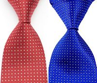 Cravatte di seta degli uomini plaid Controlli cravatta rossa blu jacquard festa di nozze tessuto Fashion Design GZ107749