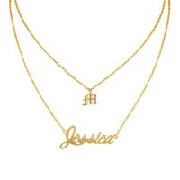 Collana Spaced nome personalizzato su misura per le donne di compleanno qualsiasi gioielli Nome 2 Row Layerd collana regalo dell'oro / Rose Gold NL2693