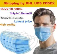 US STOCK Hot Selling Plenty Disposable Mask Face Masks Mascherine hick 3-Layer Mask with Earloops for Salon Home Use Wholesale