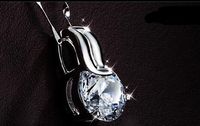 الأزياء قلادة للنساء الماس مكعب الزركون 925 الفضة مطلي قلادة الحب قلادة لحفل زفاف اللباس تصاميم مجوهرات