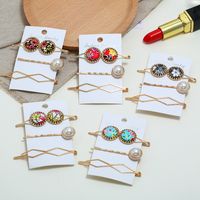 3Pcs Set Women Hairpins Hair Clips Pearl painting Bobby Side...