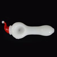 Wholesale Glass Pipes Christmas Hat Style White Jade Spoon G...