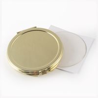 5 Peças / lote de Ouro Espelho Compact Em Branco 51mm Espelho de Bolso + Adesivo Diy Set # 18032 Ordem Trilha Pequena