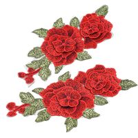 ETDesign 2-Pack White Rose Embroidery Iron On Patches - 1 1/8 X 4 3/4 Inch Flower Appliques For Clothing - View #10