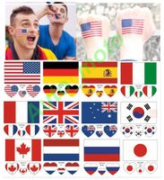 National Flag Bumper car Tattoo Sticker Temporary Body Face Hand Tattoo Adhesive Stickers 6*6cm America Britain Germany France Russia
