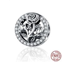 925 Sterling Silver Charms rose flower 12 mm * 12mm Antique Making pendant fit Bracelet Vintage Tibetan DIY Handmade Jewelry