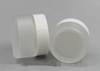 vape 5g 5ml buzlu beyaz kapak mat cam kozmetik konteyner Mini küçük krem ​​balmumu yağı zulası depolama özel logolu şeffaf cam kavanoz
