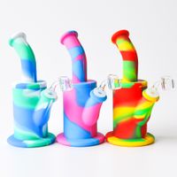 New Design 8. 5inches Silicone Water Pipe Hookahs Recycler Bu...
