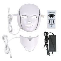 7 Color LED light Therapy face Beauty Machine LED Facial Neck Mask With Microcurrent for skin whitening device dhl free shipment