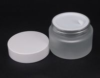 서리로 덥은 투명 유리 용기 5g 10g 15g 20g 30g 50g 화장품 왁스 컨테이너 보관함 흰색 뚜껑 맞춤형 로고