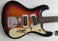 1966 Ventures Mosrite Zero (0) Fret JRM Johnny Ramone Sunburst Guitarra eléctrica Guitarra Trémola Tailpiece, Pastillas Dual Negro P-90, Crema PickGuard