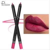 Pudaier matte lip liner single color red brown purple black lipstick pen waterproof long lasting smooth lipstick pencil