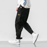Męskie spodnie Casual Cargo Spodnie Męskie Marka Odzież Stopy Stretch Kieszenie Hip Hop Orange kostki