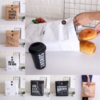 デュポンクラフト紙ランチバッグ再利用可能な食品収納ボックス袋丈夫な絶縁携帯用クラフトブラウン紙袋ピクニックベントバッグ