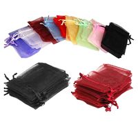 7x9cm Small Organza Gift Bag Jewelry Packaging Bag Wedding Party Favor Gift Candy Bag Organza Jewelry Pouch 15 colors