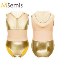 bodysuit shiny metallic gymnastics leotard sexy sleeveless jumpsuit piece dancewear unitard tank