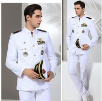 Male American Navy Formal attire White Military Suits Hat + ...