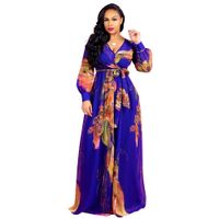 Mode féminine longue Maxi Robe Boho soirée Beach Party Robe Robe Robe Flora Vintage Imprimé Robes d'été Nouveau 2019