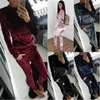 Kadın İki Parçalı Pantolon Set Yüksek Kaliteli Duvar Kazak Eşofman Rahat Spor Pantolon Kadın Kıyafetler Sonbahar Kış Giyim S-3XL Suits