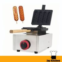 Commerciële Wafel Dog Maker Gas Muffin Hot Dog Waffle Maker Franse Muffin Waffle Stick Maker Hot Dog Machine Roestvrij staal