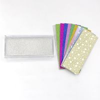 200 adet Kirpik Glitter Arka Plan Kağıt Kiralık Paketleme Kutusu için Dikdörtgen Glitter Kağıt Özel Etiket Kirpik Kutusu için