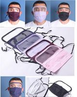 Zwart rood roze nieuw ontwerp gezichtsmasker met oogschild wasbaar 2 lagen katoen-facemask met slot mensen beschermende veiligheid mond maskers DHL