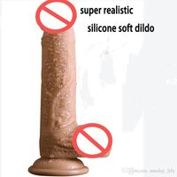 Darmowa wysyłka! Super Realistyczne przyssawka Puchar Dildo Męski Sztuczny Genital Duży Dick Dorosły Sex Zabawki Dla Kobiety Prawdziwe Poczuj Miękkie Dildos Fałszywe Penis