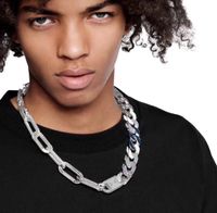 Top Luxus Design Halskette Neue Ankommen Mode Männer Titanium Stahlgravier Vier Blatt Blume Farbige Emaille Diamant Dicke Kette Links Halsketten