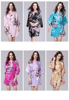 12 colori accappatoio Camicetta da notte S-XXL Sexy giapponese donna Kimono di seta Robe Pigiama Camicia da notte Sleepwear floreale Intimo