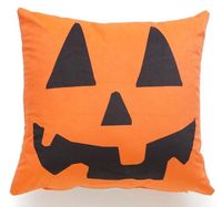 New 45*45cm Halloween Cotton Linen Pumpkin Trick Or Treat Throw Pillow Case Cover Car Sofa Cushion Cover Home Party Decorative Pillowcase