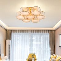 Modern round crystal chandelier light ceiling light gold cry...