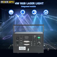 Proyector láser DJ Light Animation Etapa Light Light RGB 3IN1 4W DJ Light DMX Music Music Ilded Control