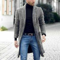 Winter Neue Mode Herren Plaid Plus Size Mantel Männlich Casual Winter Mode Herren Lange Mantel Jacke Outwear Hohe Qualität