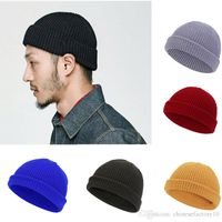 Gorros de ganchillo de punto sombrero invierno tapa cálida para hombre adolescentes 12 colores 2019 Soft Hip Hop Doma sombreros