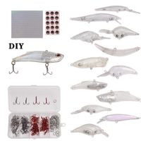 Blank Crankbait 3D 아이크 후크 스플릿 링 DIY Fishing Lure Kits 베스트 선물