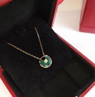AMULETTE DE Jewelry Necklace 925 Silver Mini Green Chalcedon...