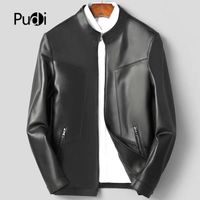 Pudi MT932 새로운 패션 남성 재킷 야구 코트 짧은 정품 양피 가죽 자켓 진짜 가죽 착실히 보내다