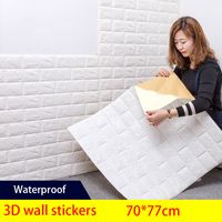 Papier peint 3D de la mousse PE Stickers muraux de bricolage décor mural en pierre de brique en pierre de papier peint en pierre maison 70 x 77 Affiche