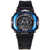 red and black digital watch