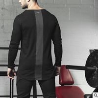 2019 Nowe Mans Round Neck Designer Gyms Z Długim Rękawem Koszulki Slim Fit Fashion Casual Casual Fitness T-Shirt Men Super Tee Shirts