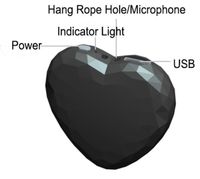 Kleine ketting hanger digitale spraakrecorder 8GB draagbare hartvormige sleutelhanger stem geactiveerde audio-opname in de detailhandel