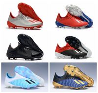 2021 Sapatos de futebol Cleats Mens x 19.1 FG Predador Botas de futebol ao ar livre Tacos de Futbol Alta qualidade Blackout