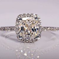 Anéis de prata de moda para mulheres noiva noiva na moda jóias de noivado branco cor de ouro elegante anéis jewerly presente