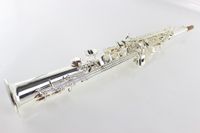 Neue Ankunft Suzuki Sopraner B (b) Saxophon Hohe Qualität Messing Musikinstrumente Perlenknöpfe Silber Überzogene Saxing mit Fall Mundstück