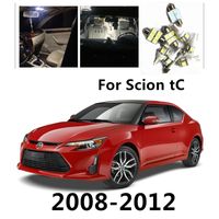 Scion TC 2008-2012 8pcs 화이트 레드 블루 자동차 LED 전구 인테리어 패키지 키트 돔 조명 라이센스 플레이트 라이트 맵