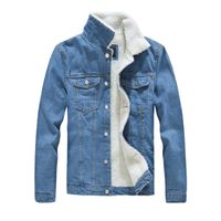 Männer Denim Jacke mit Pelzfrauen Herbst Winter Denim Jacke warm verärgert Vintage Langarm Lose Jeans Mantel Outwear Hot 9 #